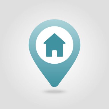 Eve PIN harita simgesi. Harita işaretçi. İşaretleyicileri göster. Vektör çizim Eps10