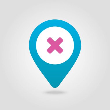 PIN harita simgesini silin. Harita işaretçi. İşaretleyicileri göster. Vektör çizim Eps10