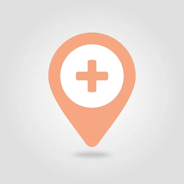 Σύµβολο Του Συν Καρφίτσα Χάρτη Νοσοκομείο Κλινική Χάρτης Δείκτη Χάρτης — Διανυσματικό Αρχείο