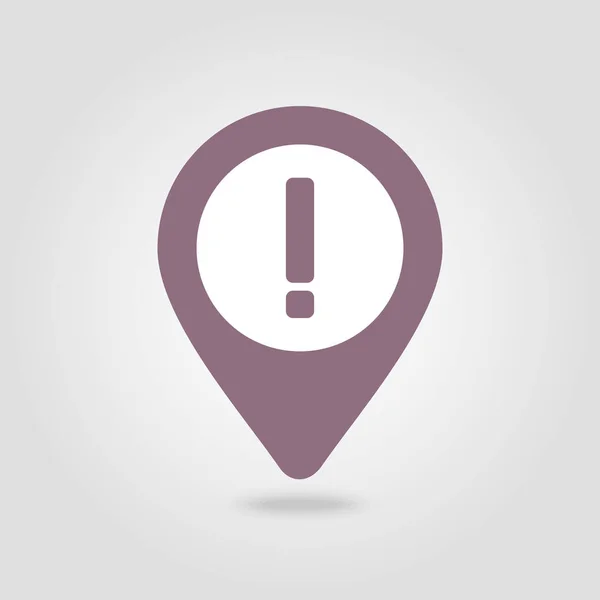 Señal Atención Icono Mapa Signo Exclamación Pin Puntero Mapa Marcadores — Archivo Imágenes Vectoriales
