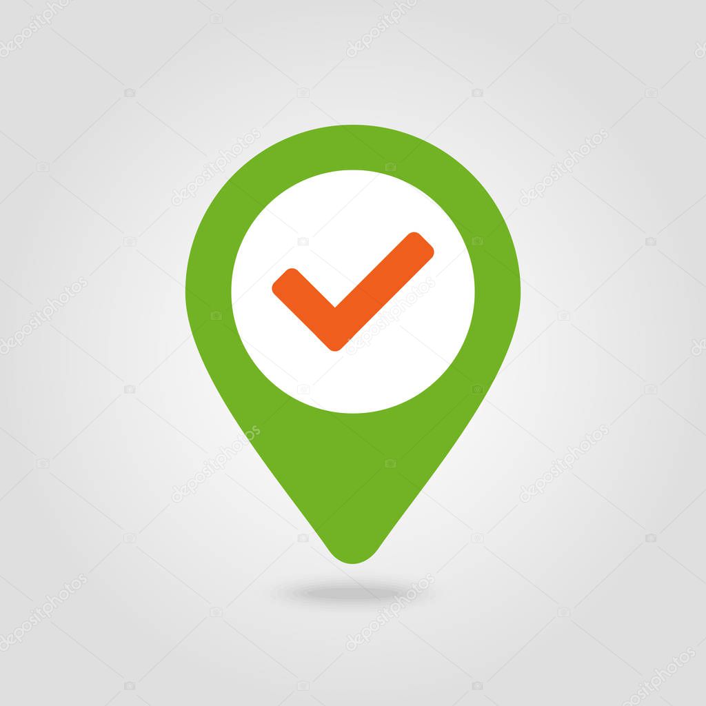Check pin map icon. Map pointer. Map markers. Vector illustration EPS10