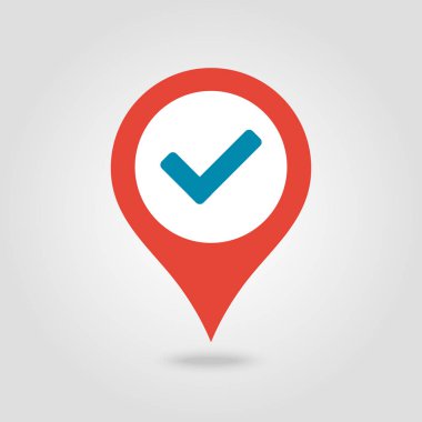 PIN harita simgesini denetleyin. Harita işaretçi. İşaretleyicileri göster. Vektör çizim Eps10