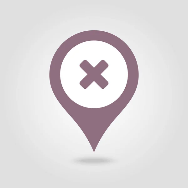 Eliminar Icono Mapa Pin Puntero Mapa Marcadores Mapa Ilustración Vectorial — Vector de stock