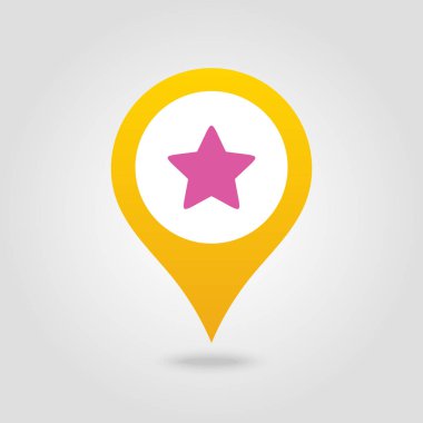 Yıldız favori PIN harita simgesi. Harita işaretçi. İşaretleyicileri göster. Vektör çizim Eps10