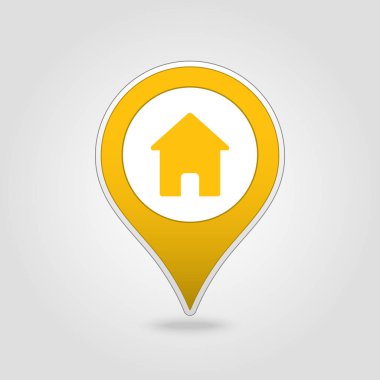 Eve PIN harita simgesi. Harita işaretçi. İşaretleyicileri göster. Vektör çizim Eps10