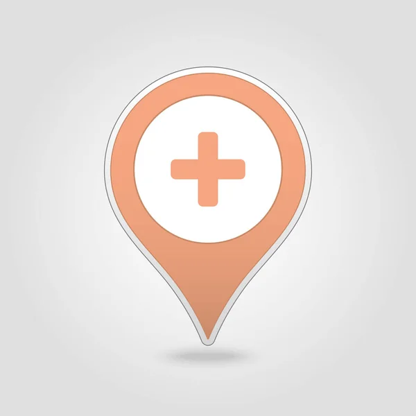 Más Icono Del Mapa Pin Hospital Clínica Puntero Mapa Marcadores — Archivo Imágenes Vectoriales