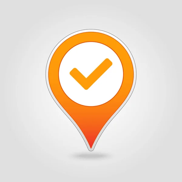 Compruebe Icono Del Mapa Pin Puntero Mapa Marcadores Mapa Ilustración — Vector de stock