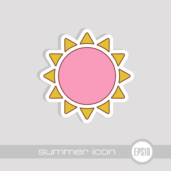 Icono Del Vector Solar Playa Verano Verano Vacaciones Eps — Vector de stock