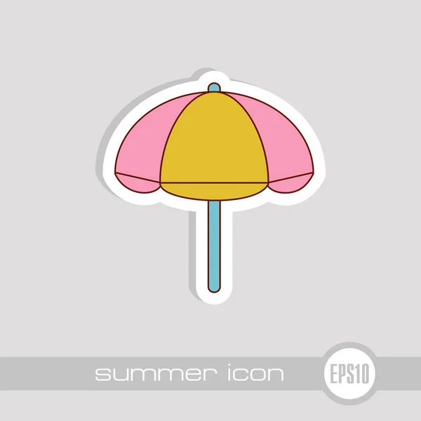 Strand Parasol Vector Pictogram Zomer Zomer Vakantie Eps — Stockvector