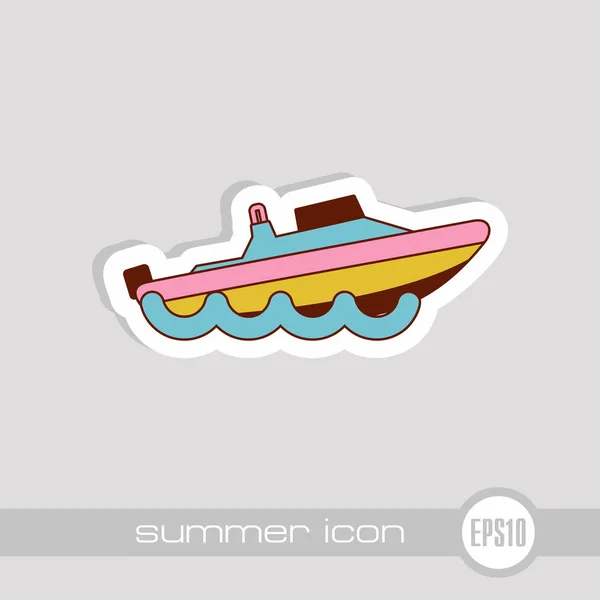 Speedboat Vektor Symbol Reisen Sommer Sommerzeit Urlaub Urlaub Folge — Stockvektor
