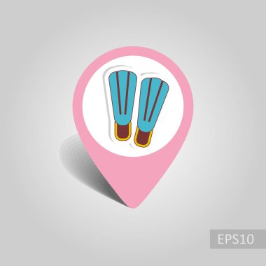 Palet vektör PIN harita simgesi. Harita-Beach işaretçi. Yaz harita işaretleri. Tatil. Yaz. Tatil, eps 10