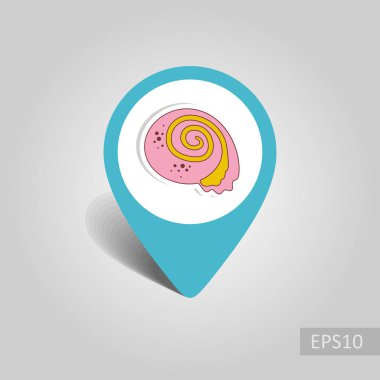 Seashell vektör PIN harita simgesi. Harita-Beach işaretçi. Yaz harita işaretleri. Tatil. Yaz. Tatil, eps 10