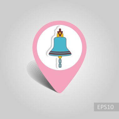 Bell deniz vektör PIN harita simgesi. Harita işaretçi. İşaretleyicileri göster. Tatil. Yaz. Tatil, eps 10