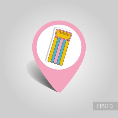 Yatak beach vektör PIN harita simgesi üzerinde yüzer. Harita-Beach işaretçi. Yaz harita işaretleri. Tatil. Yaz. Tatil, eps 10