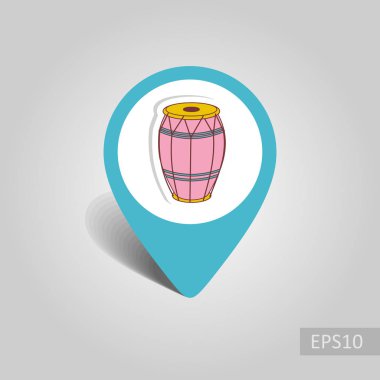 Vektör PIN harita simgesini davul. Harita-Beach işaretçi. Yaz harita işaretleri. Tatil. Yaz. Tatil, eps 10