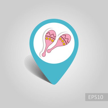 Marakas vektör PIN harita simgesi. Harita-Beach işaretçi. Yaz harita işaretleri. Tatil. Yaz. Tatil, eps 10