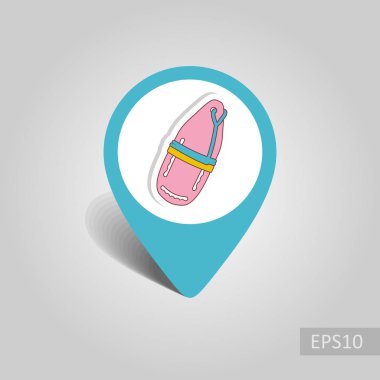 Destek, yardım ve desteğine torpido kurtarma cankurtaran vektör PIN harita simgesini şamandıra. Harita-Beach işaretçi. Yaz harita işaretleri. Tatil. Yaz. Tatil, eps 10