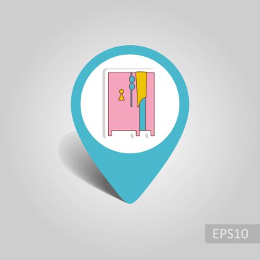 Vestiyer beach vektör PIN harita simgesini. Harita-Beach işaretçi. Yaz harita işaretleri. Tatil. Yaz. Tatil, eps 10