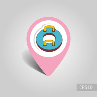 Çekerli su tüp Inflatble tekne yüzen Sal vektör PIN harita simgesi. Harita-Beach işaretçi. Yaz harita işaretleri. Yaz. Tatil, binmek, spor, eps 10 su