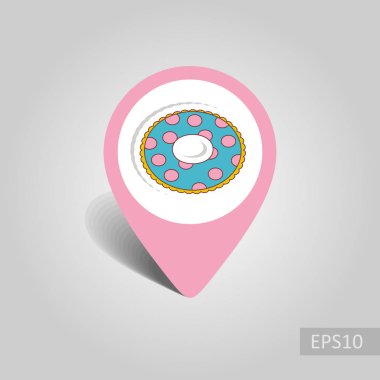 Yüzme daire su vektör PIN harita simgesini. Harita-Beach işaretçi. Yaz harita işaretleri. Yaz. Tatil, eps 10