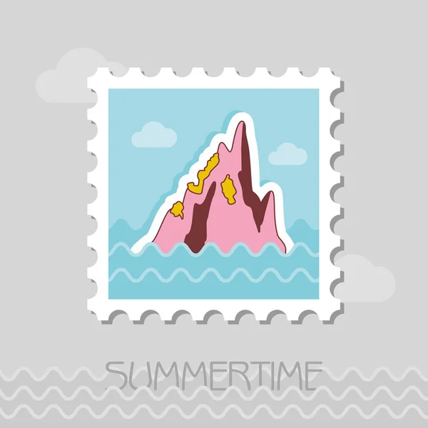 Stenen Zee Vector Stempel Reizen Zomer Zomer Vakantie Vakantie Eps — Stockvector