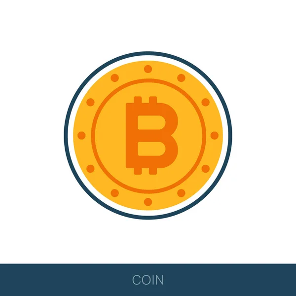 Bitcoin Flach Symbol Vektor Design Der Blockchain Technologie Bitcoin Altcoins — Stockvektor