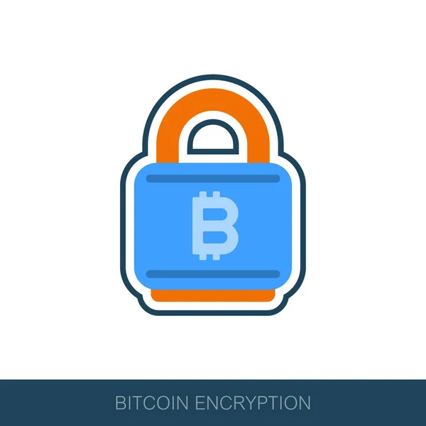 Bitcoin Verschlüsselungssymbol Vektor Design Der Blockchain Technologie Bitcoin Altcoins Kryptowährungs — Stockvektor