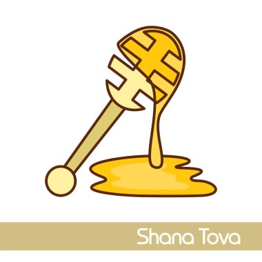 Bal ayı. Rosh Hashanah simgesi. Shana tova. İbranice tatlı ve mutlu yeni yıl