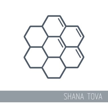 Arı peteği. Tatlım. Rosh Hashanah simgesi. Shana tova. İbranice tatlı ve mutlu yeni yıl