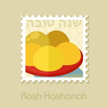 Hanuka halka. Geleneksel Yahudi tatil yiyecek. Rosh Hashanah damgası. Shana tova. İbranice tatlı ve mutlu yeni yıl