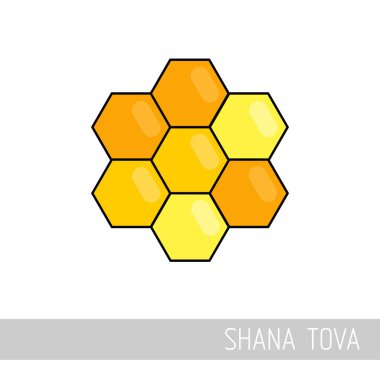 Arı peteği. Tatlım. Rosh Hashanah simgesi. Shana tova. İbranice tatlı ve mutlu yeni yıl