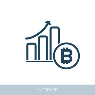 Tasarruf, altın sikke sütun artan. Bitcoin büyüme kavramı. Blockchain teknoloji, bitcoin, altcoins, cryptocurrency madencilik, finans, dijital para piyasası vektör tasarımı