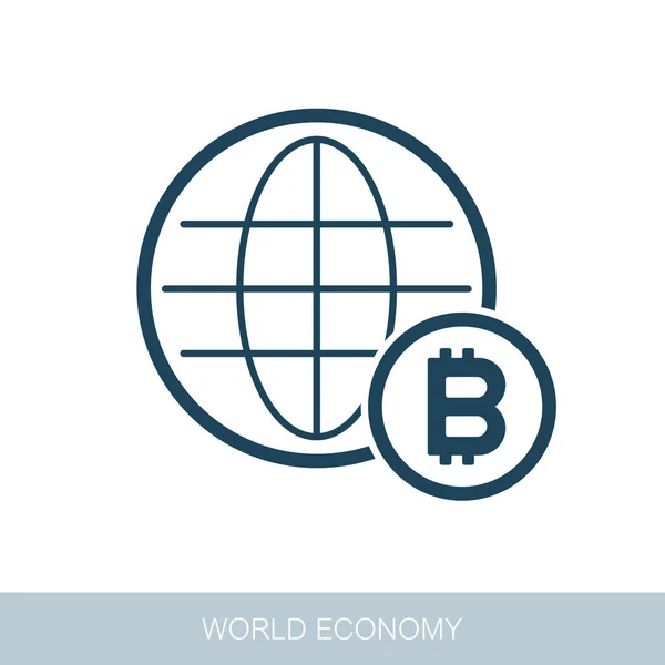 Weltwirtschaftssymbole Finanz Und Geldkonzept Vektor Design Der Blockchain Technologie Bitcoin — Stockvektor
