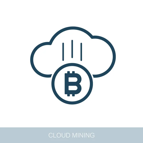 Kryptowährung Cloud Mining Ikone Vektor Design Der Blockchain Technologie Bitcoin — Stockvektor