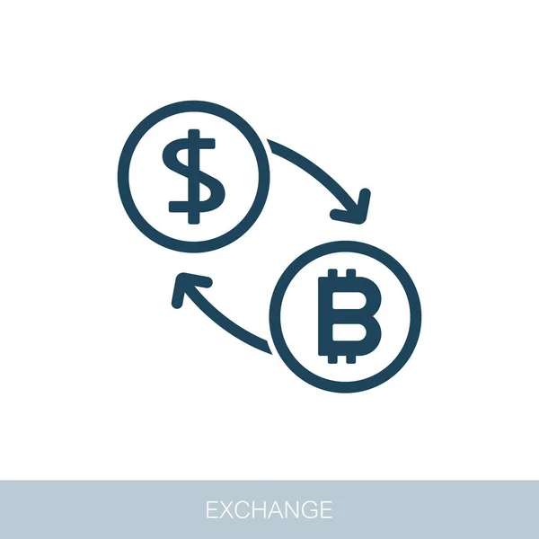 Bitcoin Zum Dollar Tauschsymbol Vektor Design Der Blockchain Technologie Bitcoin — Stockvektor