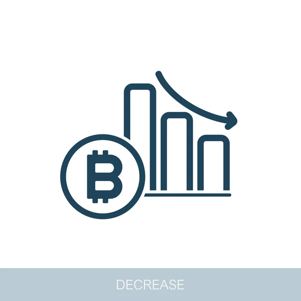 Der Bitcoin Kurs Sinkt Vektor Design Der Blockchain Technologie Bitcoin — Stockvektor