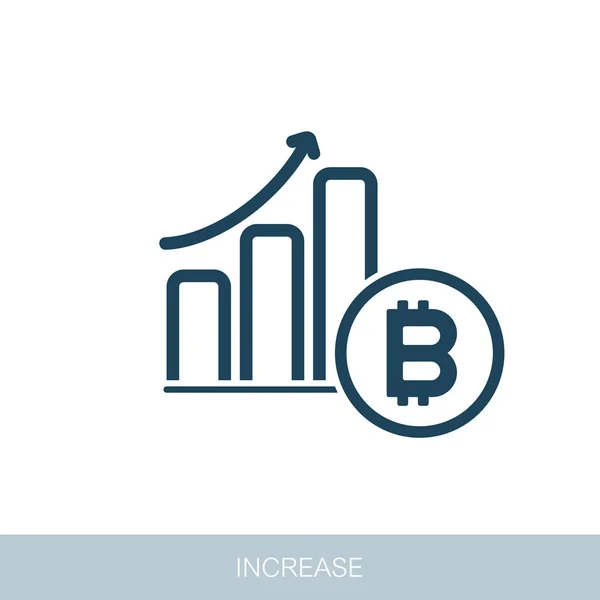 Économies Colonnes Croissantes Pièces Concept Croissance Bitcoin Conception Vectorielle Technologie — Image vectorielle