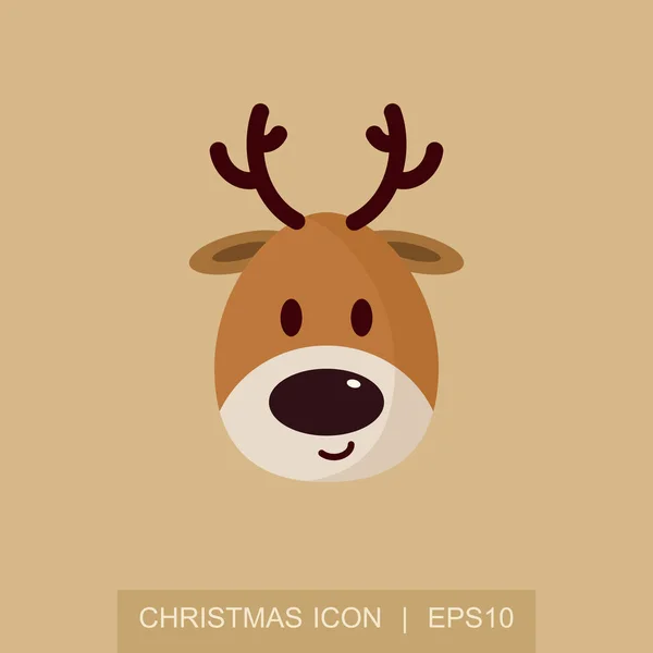 Santa Reindeer Face Icon Merry Christmas Happy New Year Christmas — Stock Vector