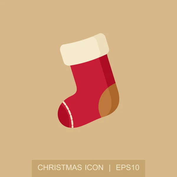 Christmas Socks Icon Merry Christmas Happy New Year Christmas Card — Stock Vector