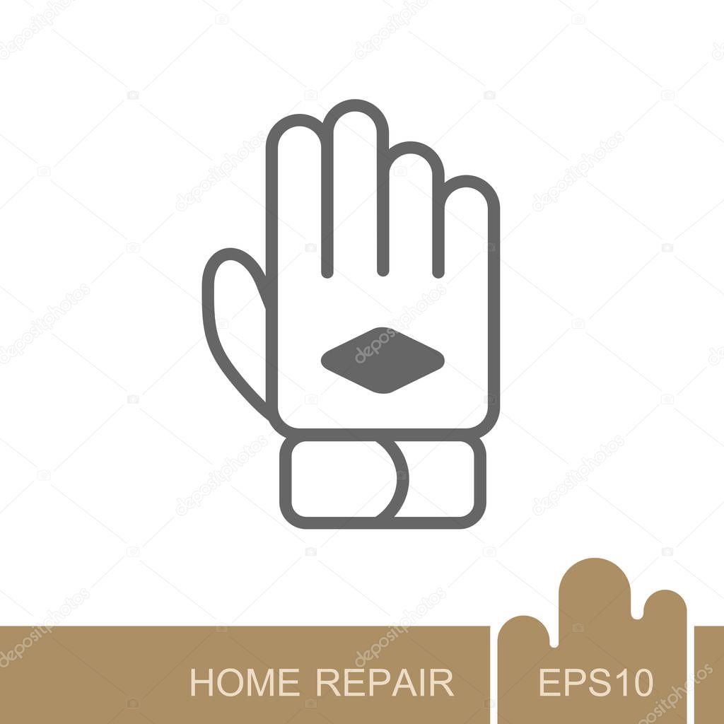 Work glove icon. Construction, repair and building vector design and illustration