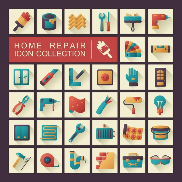 Set bouw bouw en home reparatie pictogrammen — Stockvector