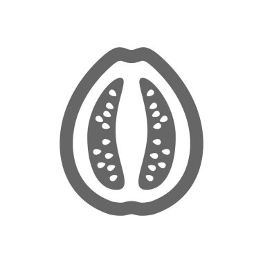 Guava anahat simgesi. Guava tropikal meyve işareti