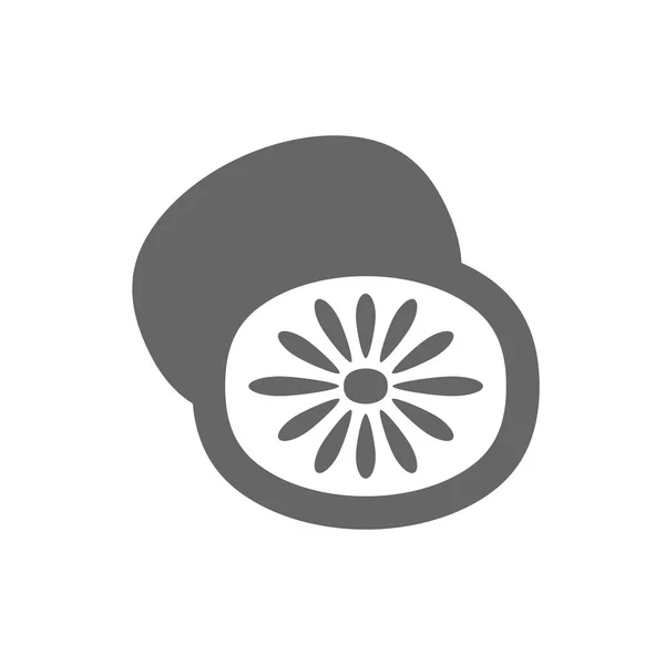 Kiwi fruta, kiwi o icono de grosella china — Vector de stock