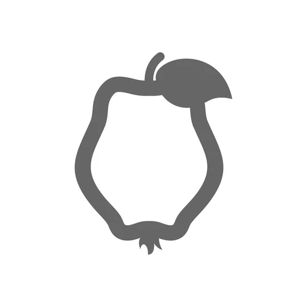 Icona contorno mela cotogna. Segno di frutta tropicale mela cotogna — Vettoriale Stock