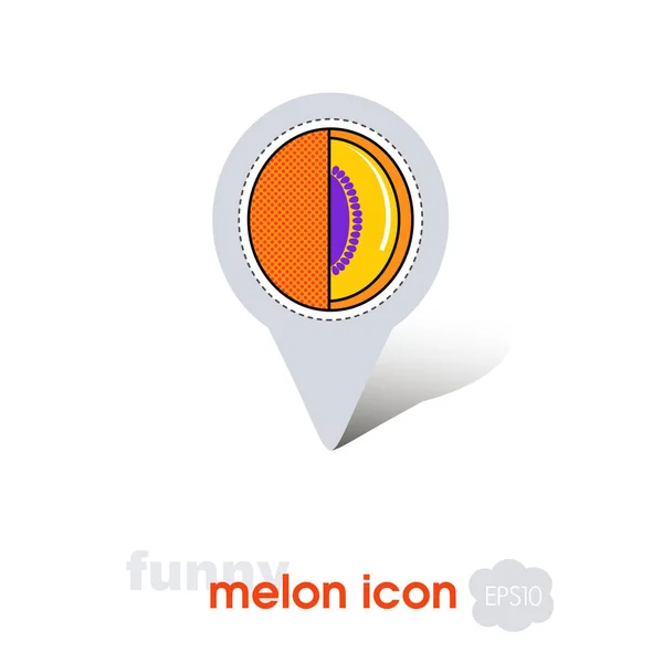 Melon pin map icon. Melon fruit sign — Stock Vector