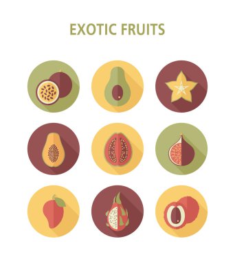 Egzotik meyve simgeleri seti