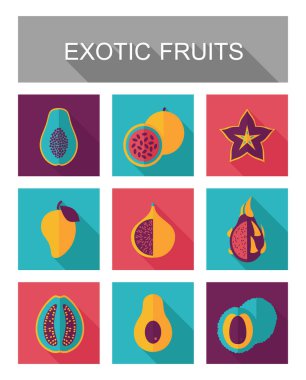 Egzotik meyve simgeleri seti
