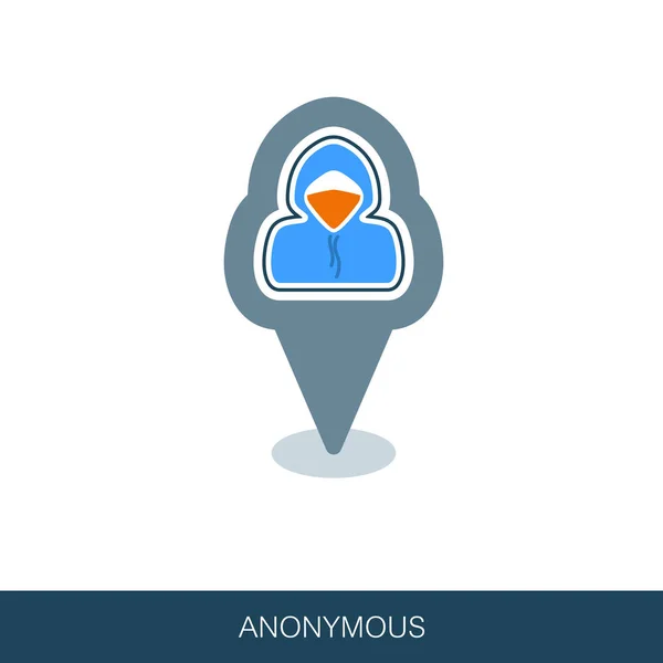 Bitcoin anonymous pin map icon — Stock Vector