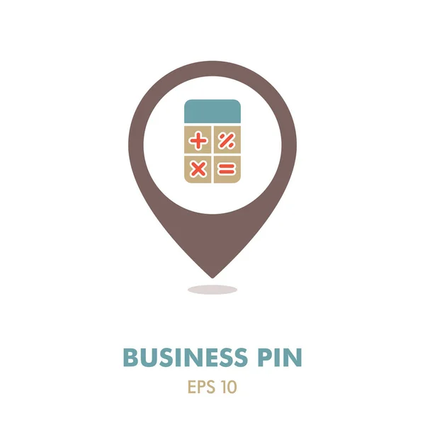 Calculator pin map icon vector. Finances sign