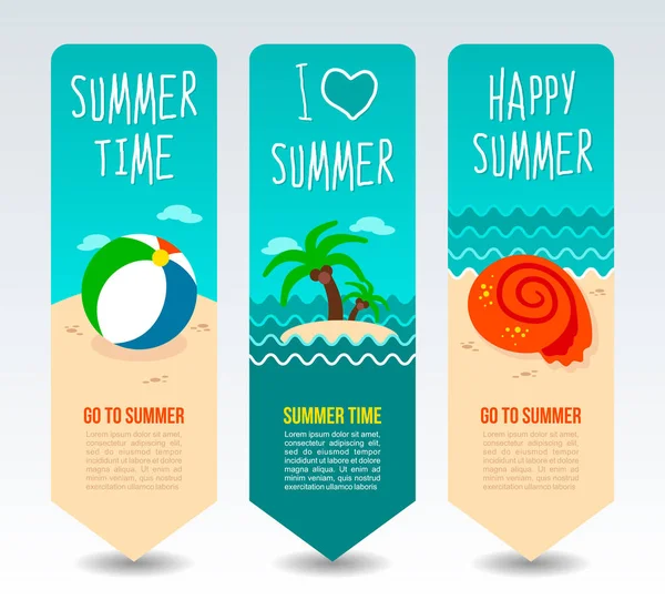 Reizen en vakantie vector banners — Stockvector